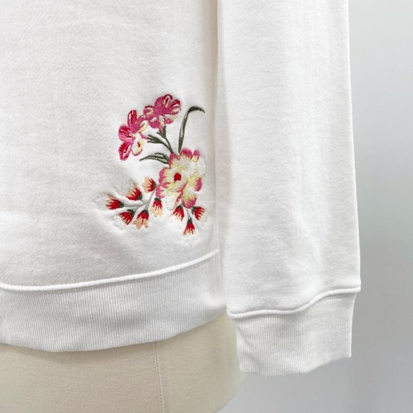 Betsey Johnson Womens White Embroidered Sweatshirt Size Medium M - Picture 5 of 8